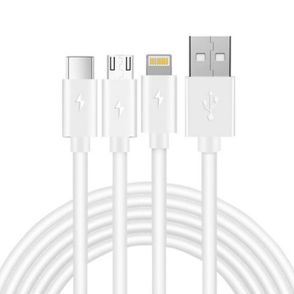 CABLE 3 IN 1 WHITE PVC 120CM