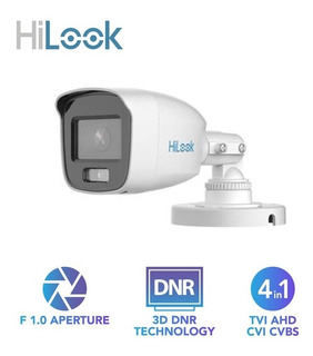 CAMARA BULLET HILOOK COLORVU 4EN1 1080P 2MP 2.8MM IP66 PLAS