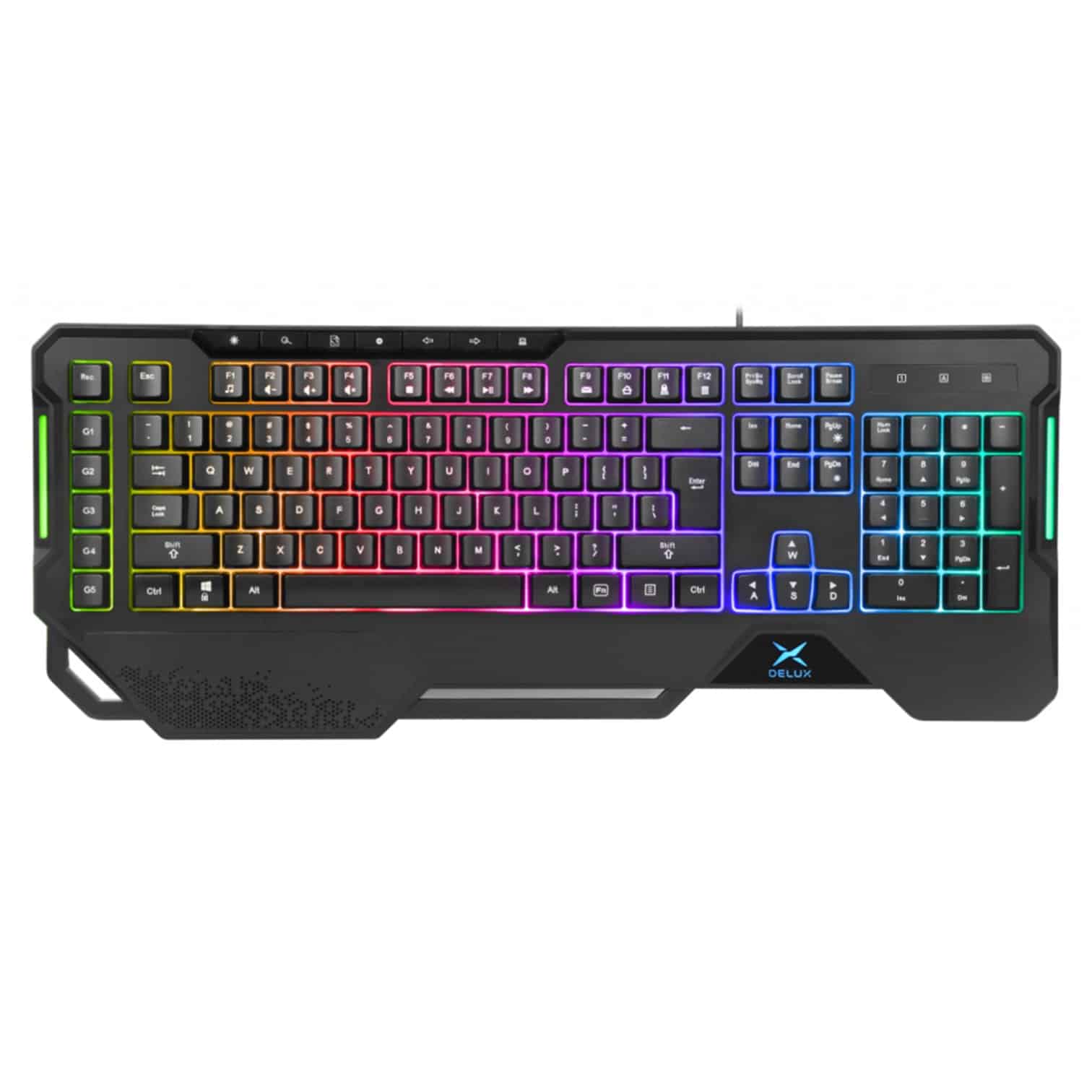 TECLADO GAMING USB DELUX K9600 NEGRO+RGB