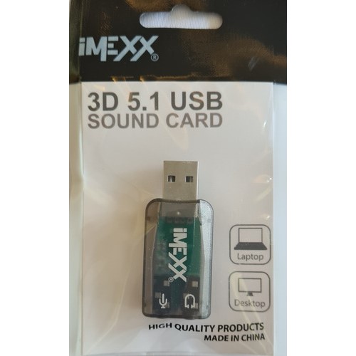 TARJETA SONIDO USB 5.1 IMEXX 3.5MM A USB