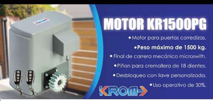 KIT PORTON ELECTRICO KR1500 KROM 3M CREMALLERAS - 220V