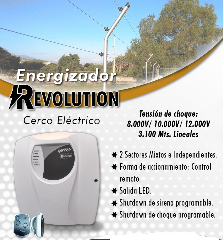 ENERGIZADOR DE CERCO ELECTRICO 3.100 MTS GENNO REVOLUTION