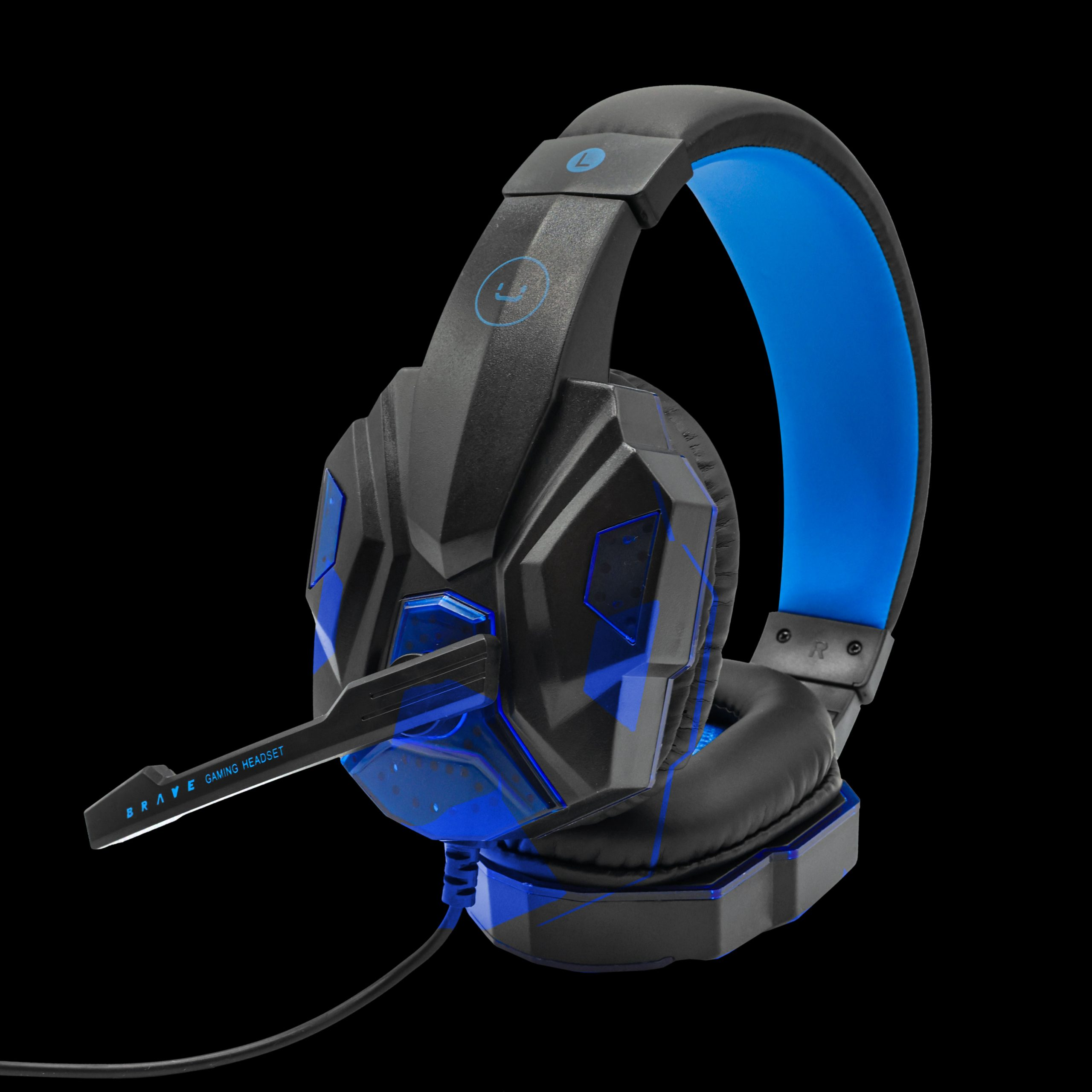AUDIFONOS UNNO TEKNO GAMING BRAVE MICROFONO USB LUCES AZUL