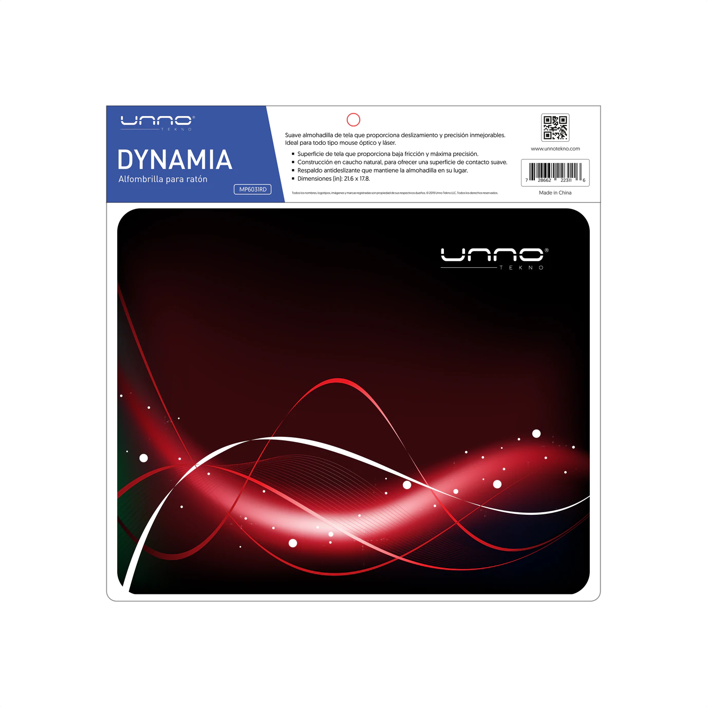MOUSE PAD UNNO TEKNO DYNAMIA ROJO