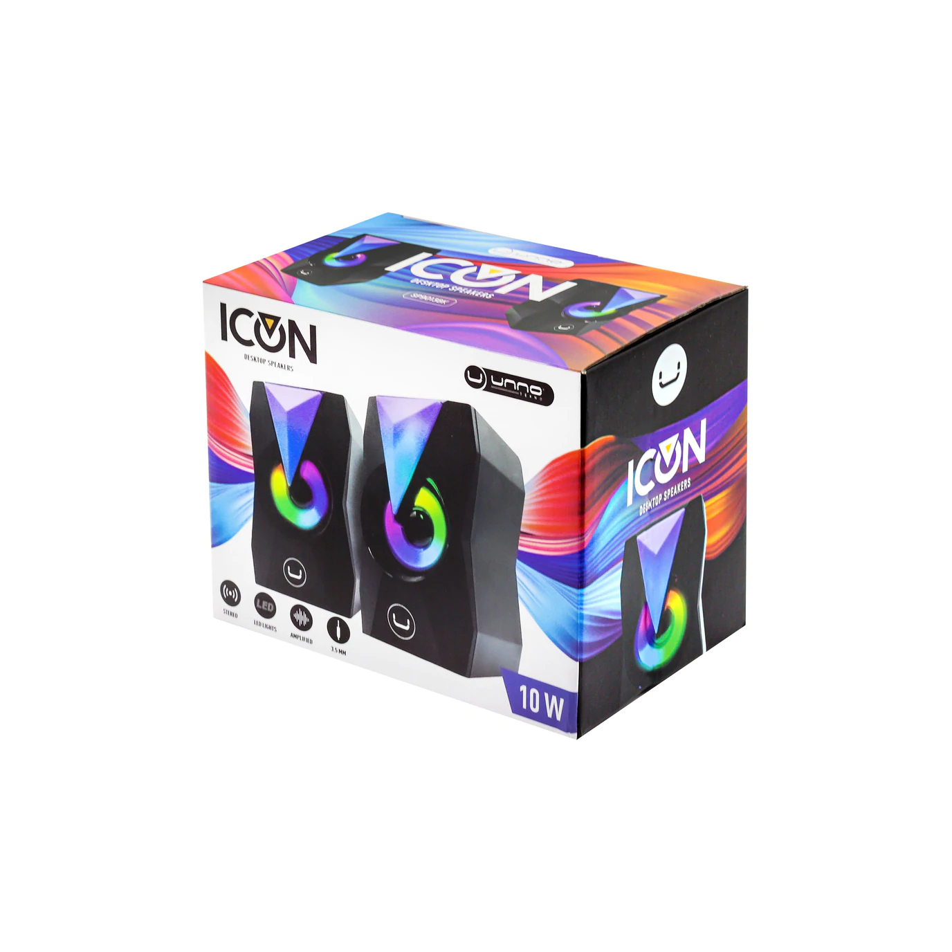 CORNETA DESKTOP UNNO TEKNO ICON RGB 10W 2.0 NEGRO 3.5MM USB
