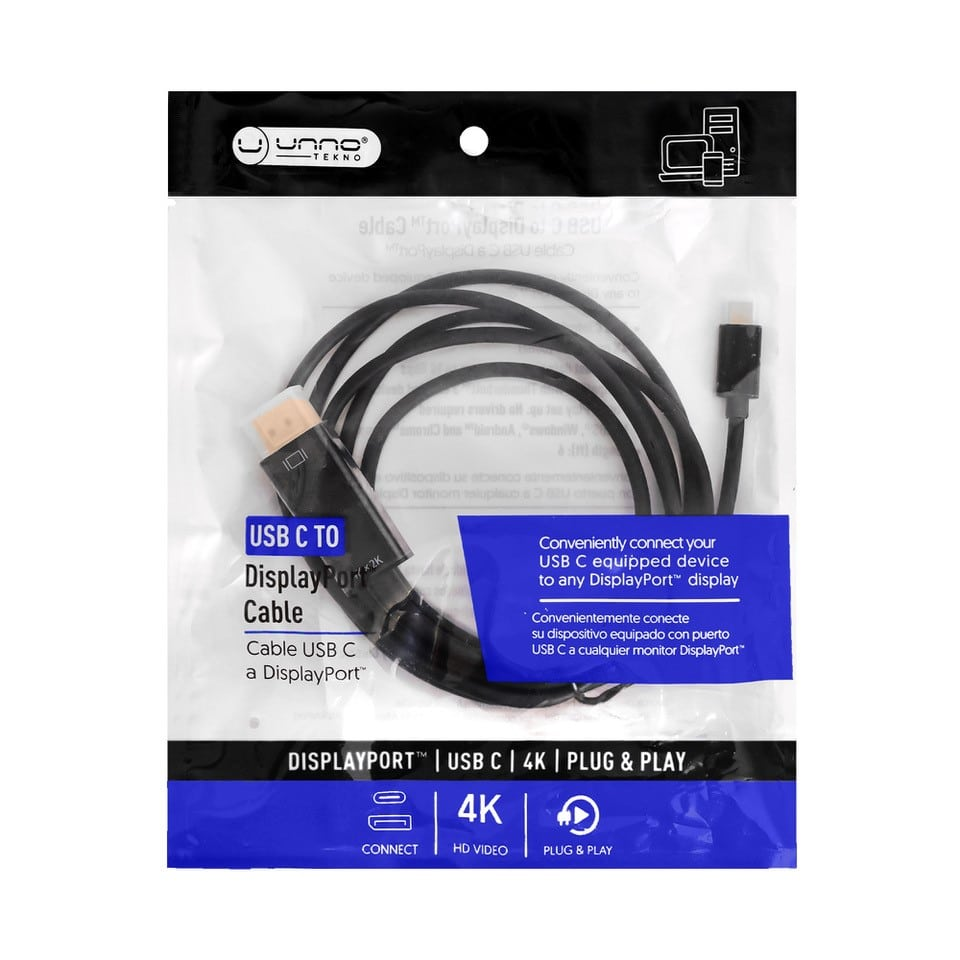 CABLE UNNO TEKNO TIPO C A DISPLAYPORT 1.5M