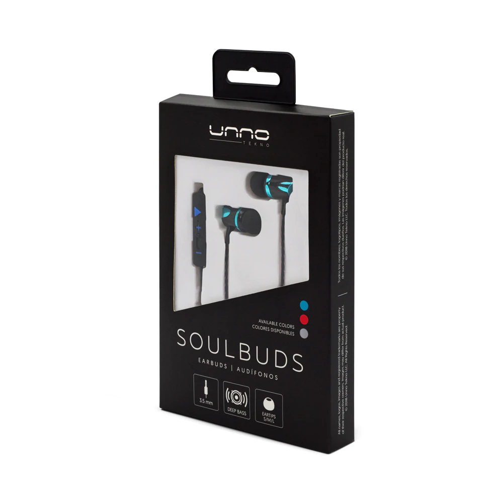 AUDIFONOS UNNO TEKNO SOULBUDS MANOS LIBRES 3.5MM STEREO AZUL