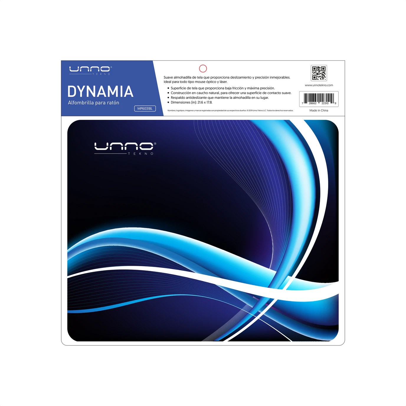 MOUSE PAD UNNO TEKNO DYNAMIA AZUL
