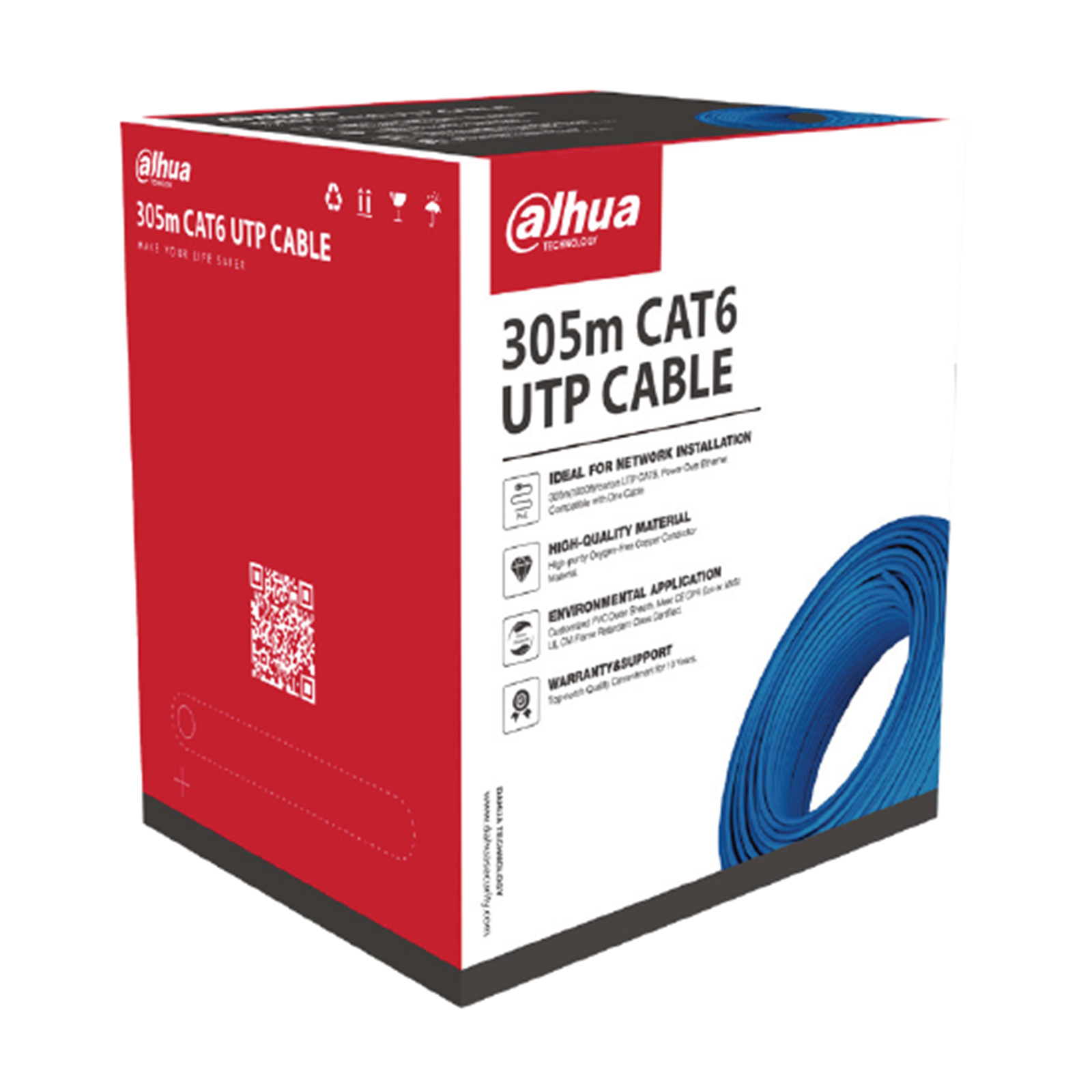 CABLE UTP DAHUA CAT6 305MTS 23AWG 0.57MM CCA