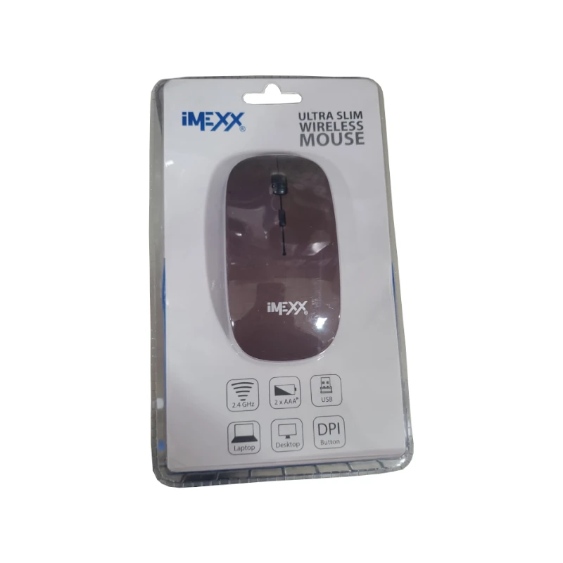 MOUSE INALAMBRICO IMEXX 2.4GHZ ULTRA SLIM-MARRON
