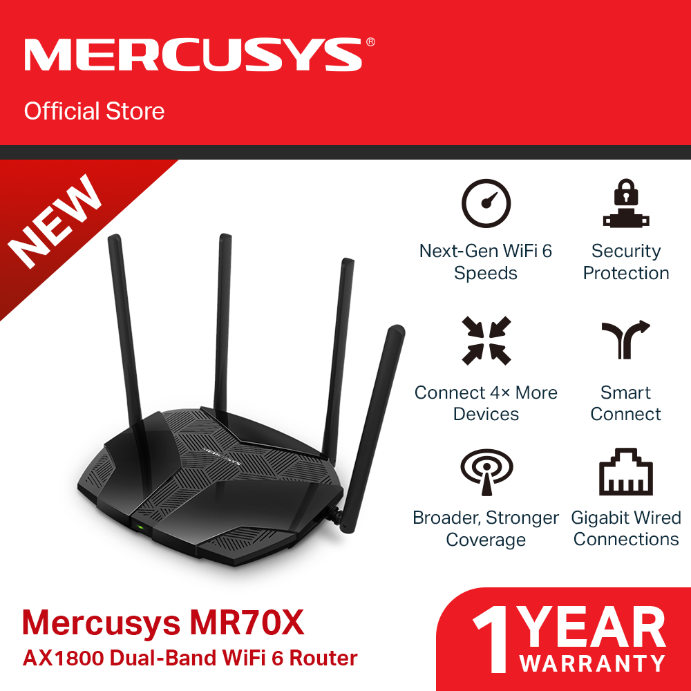 ROUTER MERCUSYS AX1800 INAL WIFI6 GIGABIT 4ANT