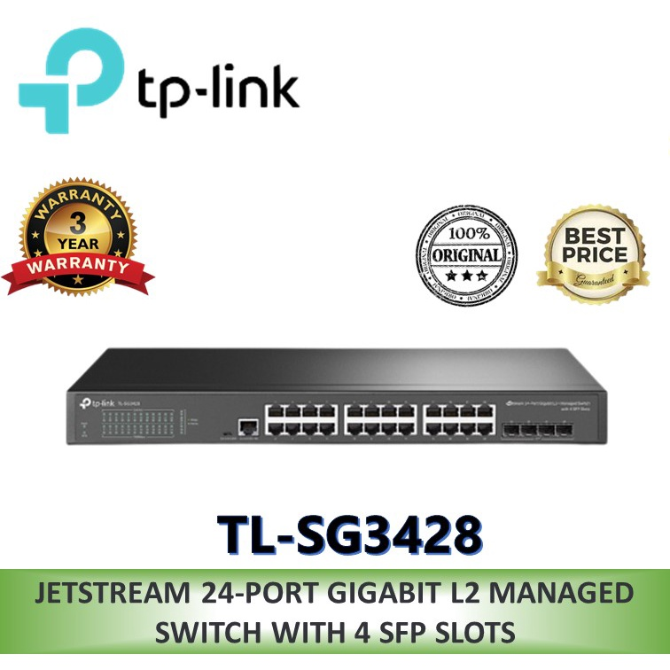 SWITCH ADMINISTRABLE TP-LINK 24 PTOS GIGABIT L2+ 4SFP OMADA