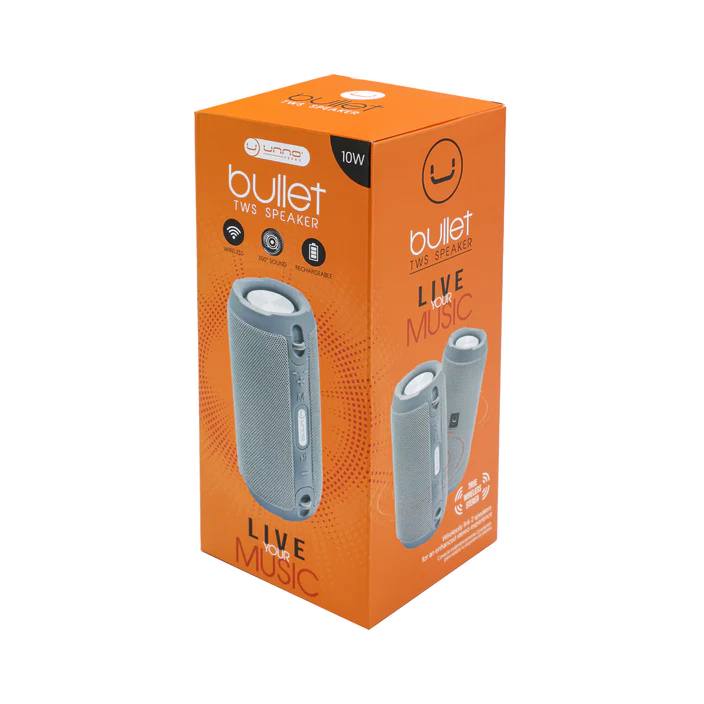 CORNETA UNNO TEKNO BULLET TWS BLUETOOTH 10W 1500MAH GRIS