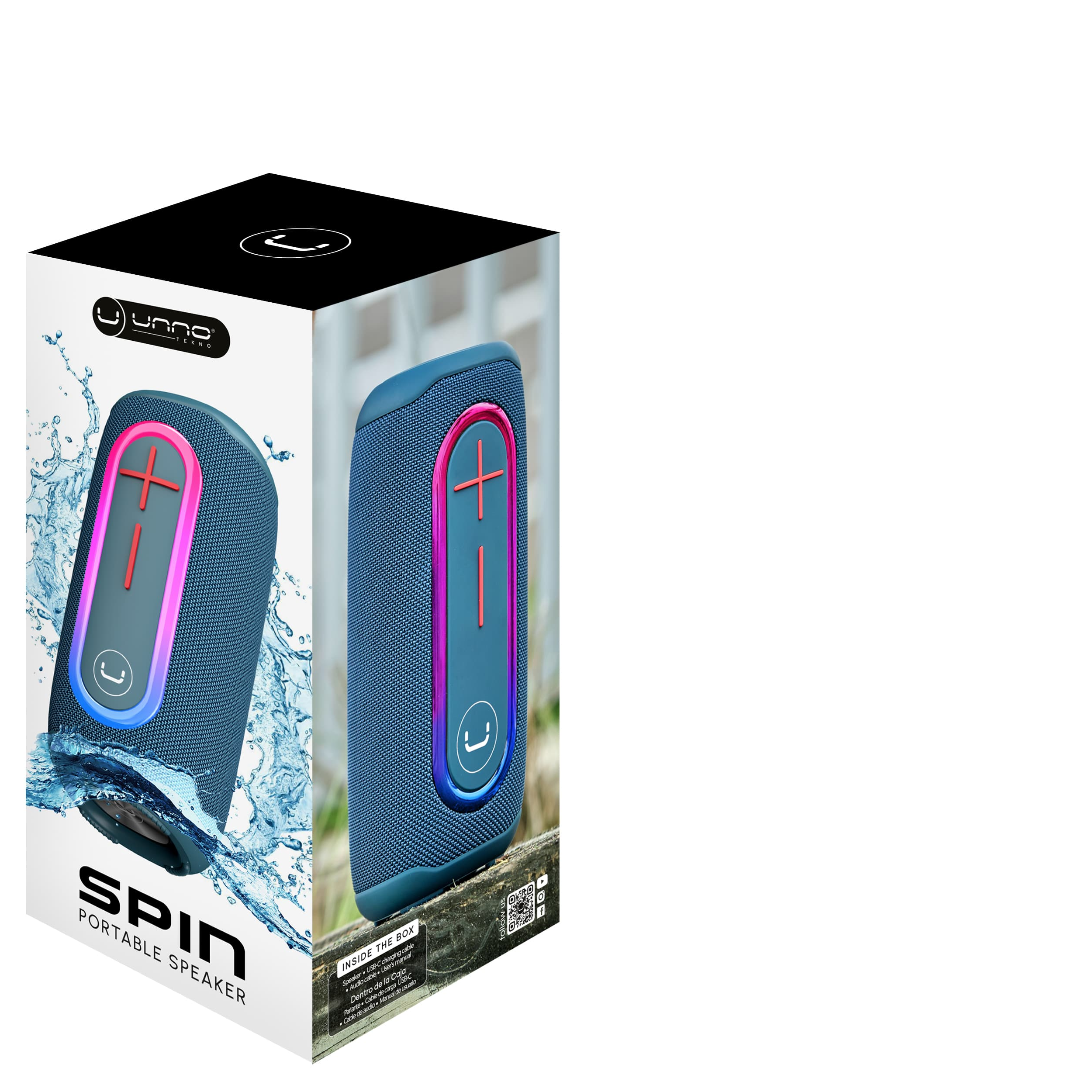 CORNETA UNNO TEKNO SPIN TWS BLUETOOTH 20W IPX6