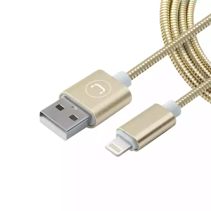 CABLE UNNO TEKNO USB A IPHONE LIGHTNING ACERO 1MTS