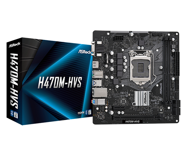 TARJETA MADRE ASROCK H470M-HVS LGA 1200 DDR4 HDMI VGA