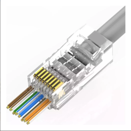 CONECTOR DAHUA RJ45 CAT6 PASANTE PASS THROUGH 100U