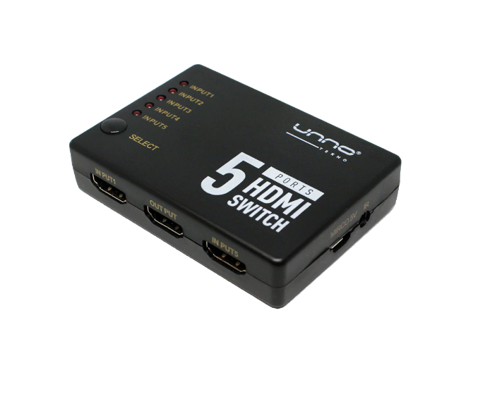 SWITCH HDMI PIGTAIL 5 PORT 4K/2K/3D/DTS-HD USB/AUTO SWITCH