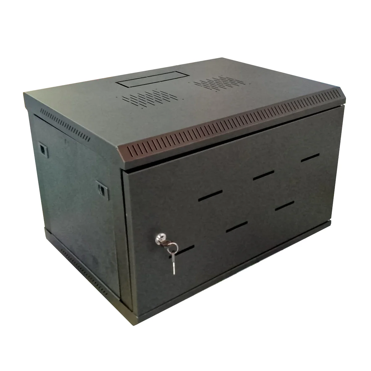 RACK GABINETE CERRADO DE PARED 6U NEGRO