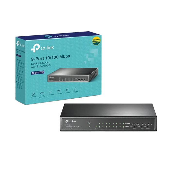 SWITCH 9-PTS 10/100MBPS Y 8-PTOS POE+